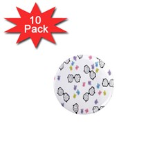 Glasses Bear Cute Doll Animals 1  Mini Magnet (10 Pack)  by Mariart