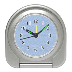 Seamless Lines Concentric Circles Trendy Color Heavenly Light Airy Blue Travel Alarm Clocks by Mariart