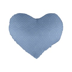 Seamless Lines Concentric Circles Trendy Color Heavenly Light Airy Blue Standard 16  Premium Flano Heart Shape Cushions by Mariart