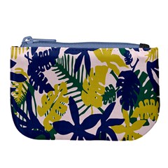 Tropics Leaf Yellow Green Blue Large Coin Purse by Mariart