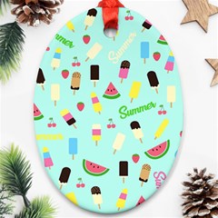 Summer Pattern Ornament (oval) by Valentinaart