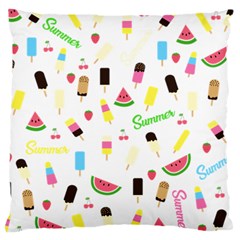 Summer Pattern Large Cushion Case (one Side) by Valentinaart