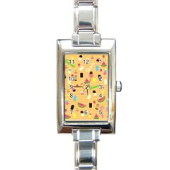 Summer Pattern Rectangle Italian Charm Watch by Valentinaart