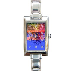 Glitchdrips Shadow Color Fire Rectangle Italian Charm Watch by Mariart