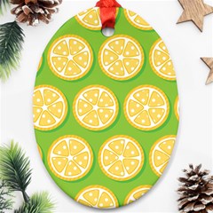 Lime Orange Yellow Green Fruit Ornament (oval) by Mariart