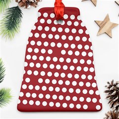 Pink White Polka Dots Ornament (bell) by Mariart