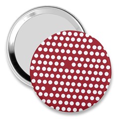 Pink White Polka Dots 3  Handbag Mirrors by Mariart