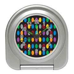 Polka Dots Rainbow Circle Travel Alarm Clocks by Mariart