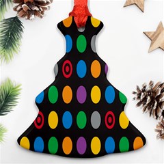 Polka Dots Rainbow Circle Christmas Tree Ornament (two Sides) by Mariart