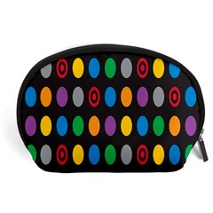 Polka Dots Rainbow Circle Accessory Pouches (large)  by Mariart