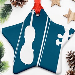 Violin Music Blue Star Ornament (two Sides) by Mariart