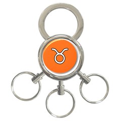 Taurus Symbol Sign Orange 3-ring Key Chains by Mariart