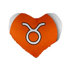 Taurus Symbol Sign Orange Standard 16  Premium Heart Shape Cushions by Mariart