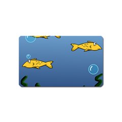 Water Bubbles Fish Seaworld Blue Magnet (name Card) by Mariart