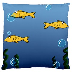 Water Bubbles Fish Seaworld Blue Standard Flano Cushion Case (one Side) by Mariart