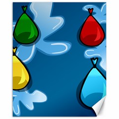 Water Balloon Blue Red Green Yellow Spot Canvas 16  X 20   by Mariart