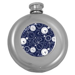 Time World Clocks Round Hip Flask (5 Oz) by Mariart