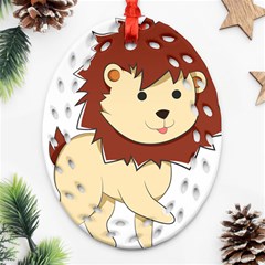 Happy Cartoon Baby Lion Oval Filigree Ornament (two Sides) by Catifornia