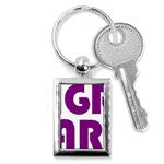 Migraine Warrior with Ribbon Key Chains (Rectangle)  Front