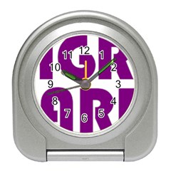 Migraine Warrior With Ribbon Travel Alarm Clocks by MigraineursHideout