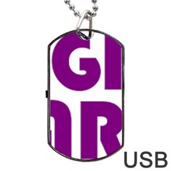 Migraine Warrior With Ribbon Dog Tag Usb Flash (one Side) by MigraineursHideout