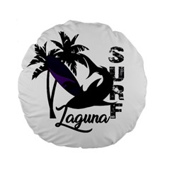 Surf - Laguna Standard 15  Premium Flano Round Cushions by Valentinaart