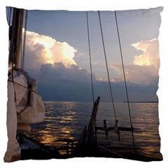 Sailing Into The Storm Large Cushion Case (two Sides) by oddzodd