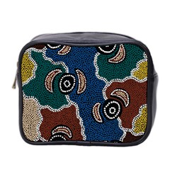 Aboriginal Art - Riverside Dreaming Mini Toiletries Bag 2-side by hogartharts