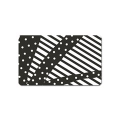 Ambiguous Stripes Line Polka Dots Black Magnet (name Card) by Mariart