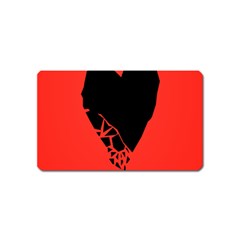 Broken Heart Tease Black Red Magnet (name Card) by Mariart