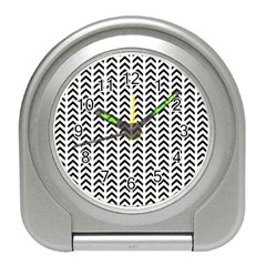 Chevron Triangle Black Travel Alarm Clocks by Mariart