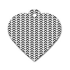 Chevron Triangle Black Dog Tag Heart (two Sides) by Mariart