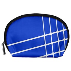 Line Stripes Blue Accessory Pouches (large)  by Mariart