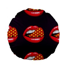 Lip Vector Hipster Example Image Star Sexy Purple Red Standard 15  Premium Flano Round Cushions by Mariart