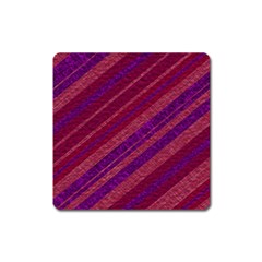 Maroon Striped Texture Square Magnet by Mariart