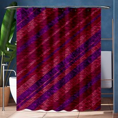 Maroon Striped Texture Shower Curtain 60  X 72  (medium)  by Mariart