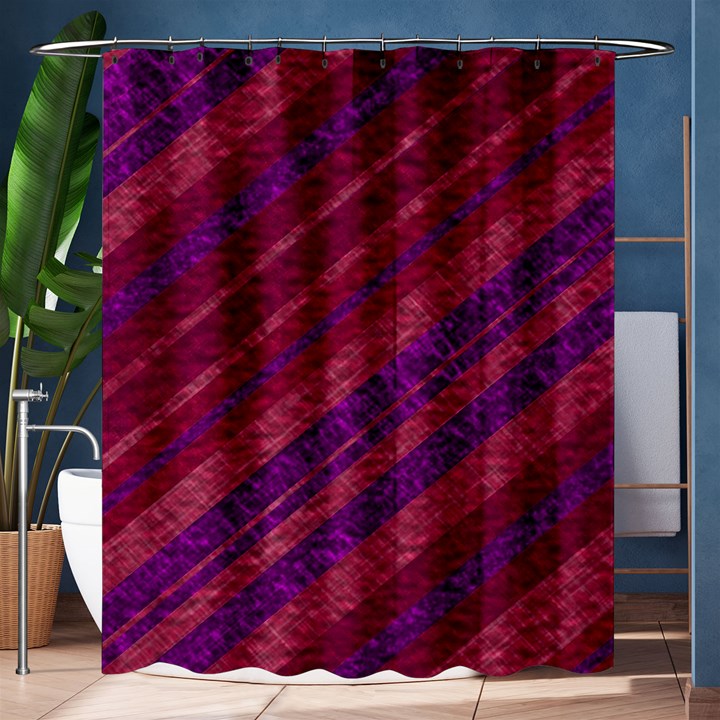 Maroon Striped Texture Shower Curtain 60  x 72  (Medium) 