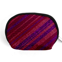 Maroon Striped Texture Accessory Pouches (medium)  by Mariart