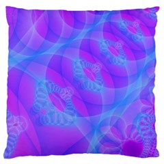 Original Purple Blue Fractal Composed Overlapping Loops Misty Translucent Large Cushion Case (one Side) by Mariart