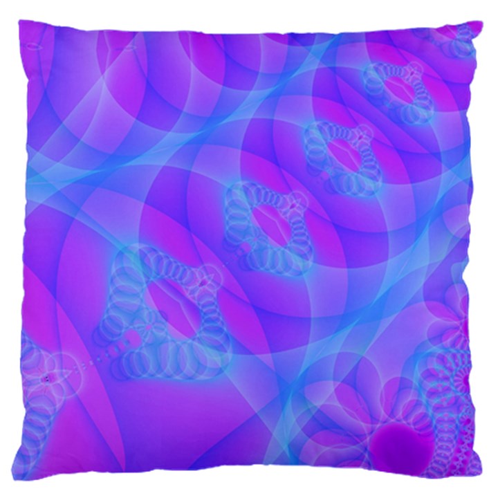 Original Purple Blue Fractal Composed Overlapping Loops Misty Translucent Large Cushion Case (One Side)