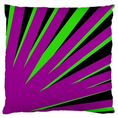 Rays Light Chevron Purple Green Black Large Cushion Case (one Side) by Mariart