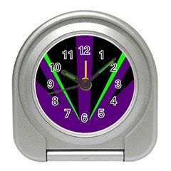 Rays Light Chevron Purple Green Black Line Travel Alarm Clocks by Mariart