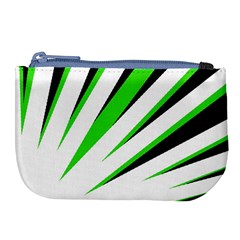 Rays Light Chevron White Green Black Large Coin Purse by Mariart