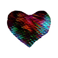 Rainbow Shake Light Line Standard 16  Premium Heart Shape Cushions by Mariart