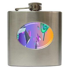 Triangle Wave Rainbow Hip Flask (6 Oz) by Mariart