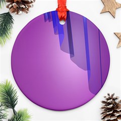 Verre Bleu Wave Chevron Waves Purple Round Ornament (two Sides) by Mariart