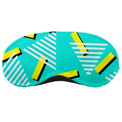 Vintage Unique Graphics Memphis Style Geometric Triangle Line Cube Yellow Green Blue Sleeping Masks by Mariart