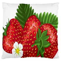 Strawberry Red Seed Leaf Green Large Cushion Case (one Side) by Mariart