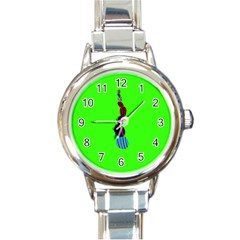 Egg Line Rainbow Green Round Italian Charm Watch by Mariart