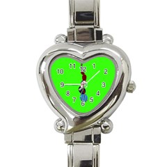 Egg Line Rainbow Green Heart Italian Charm Watch by Mariart